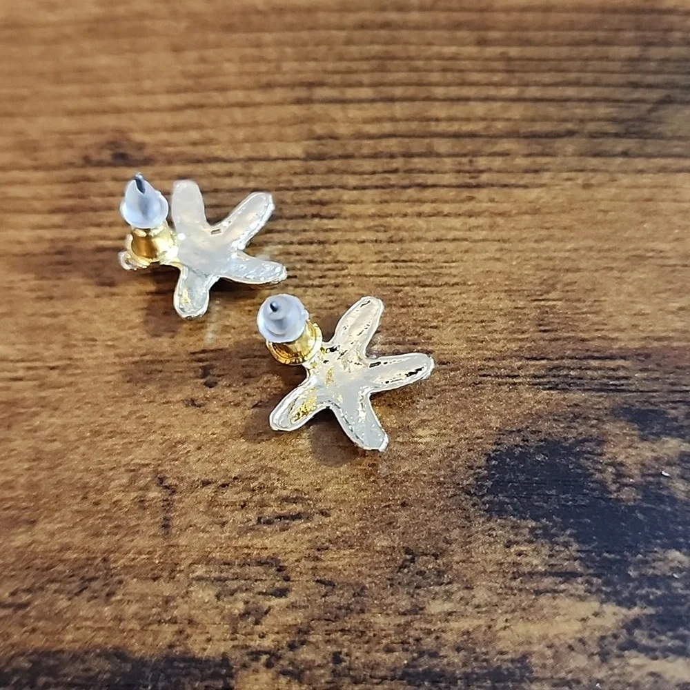 FIRM PRICE Starfish Blue Crystal Earrings Hiqmic 925 Firm Price